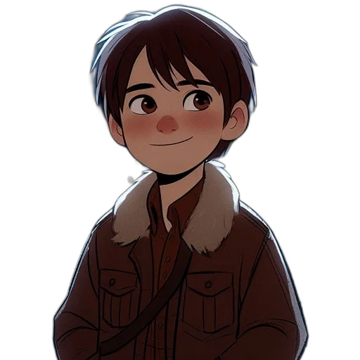 jacket, creature, face, staff, cartoon, pixel art, concept art, anime transparent PNG cut-out