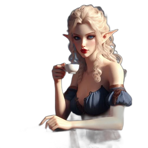 dragon, staff, dress, face, fantasy art, pixel art, concept art, 3d render transparent PNG cut-out