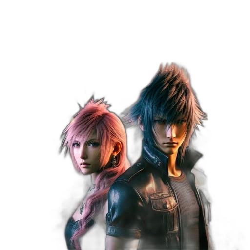 concept art, fantasy art, cyberpunk, 3d render, dark, two, characters, distinct transparent PNG cut-out