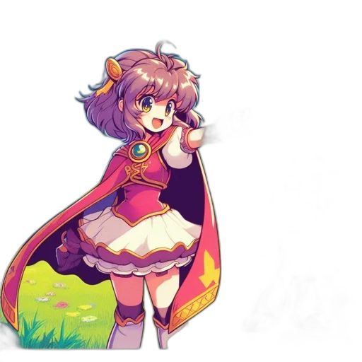 staff, dress, crown, dragon, pixel art, concept art, fantasy art, anime transparent PNG cut-out