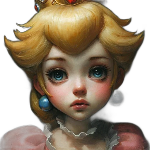 crown, face, jewelry, dress, fantasy art, concept art, photorealistic, oil painting transparent PNG cut-out