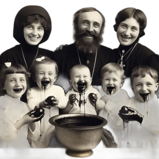 vintage, photo, shows, seven, individuals, including, three, adults transparent PNG cut-out