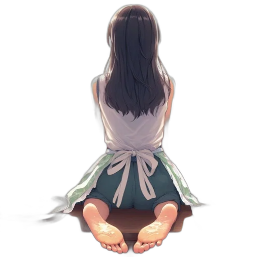 dress, creature, hair, face, anime, watercolor, concept art, photorealistic transparent PNG cut-out