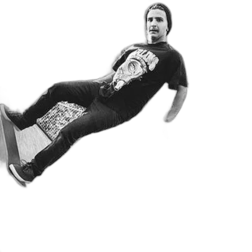 creature, photorealistic, cartoon, skateboarder, black, t-shirt, gas, mask transparent PNG cut-out