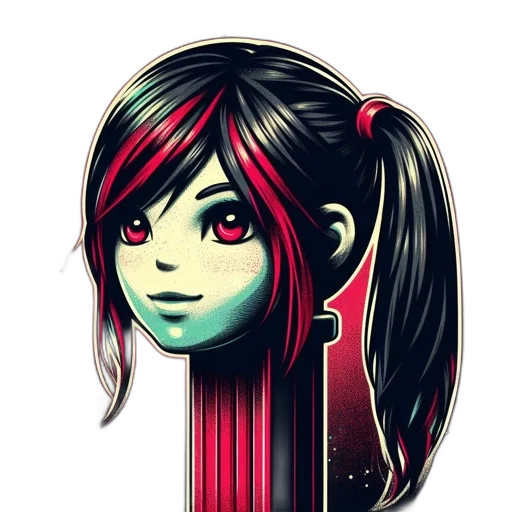 face, hair, staff, mask, cartoon, anime, fantasy art, comic book art transparent PNG cut-out