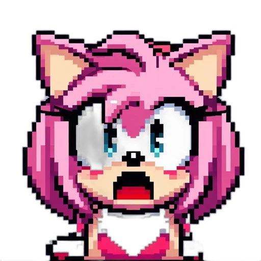 pixel art, anime, cartoon, concept art, pixel, art, features, shocked transparent PNG cut-out