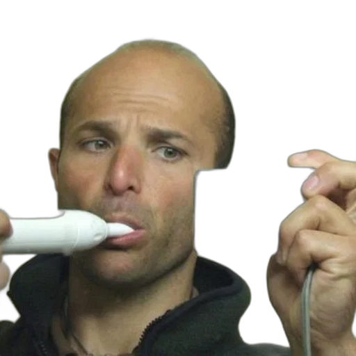 weapon, staff, mask, man, takes, selfie, while, brushing transparent PNG cut-out