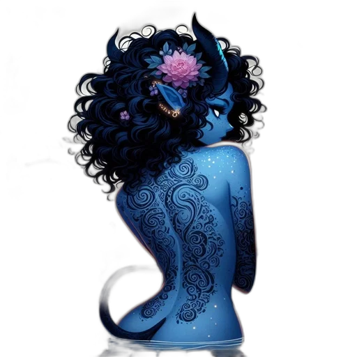 dragon, dress, crown, fantasy art, concept art, watercolor, cartoon, blue transparent PNG cut-out