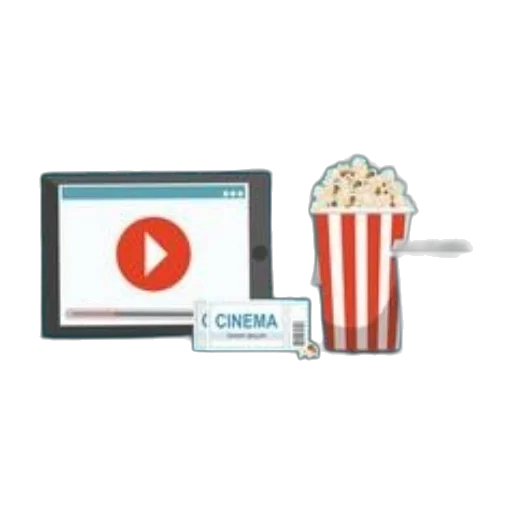 3d render, movie, time, poster, featuring, tablet, playing, video transparent PNG cut-out