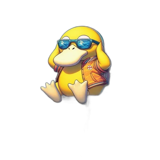 animal, creature, staff, jacket, 3d render, concept art, pixel art, vaporwave transparent PNG cut-out