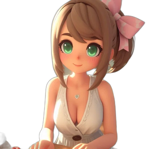 staff, dress, face, weapon, 3d render, pixel art, concept art, anime transparent PNG cut-out