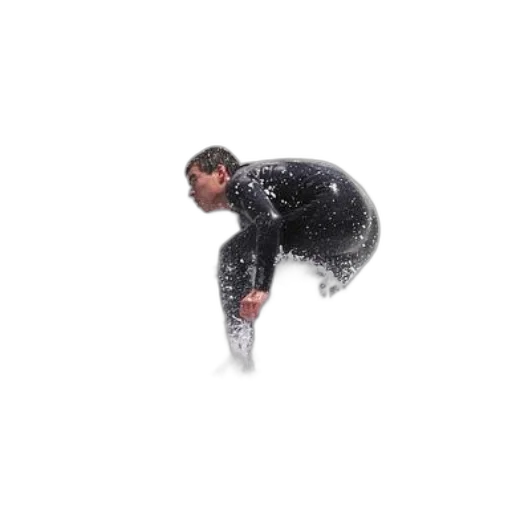 jacket, staff, creature, hair, outer space, surfer, black, wetsuit transparent PNG cut-out