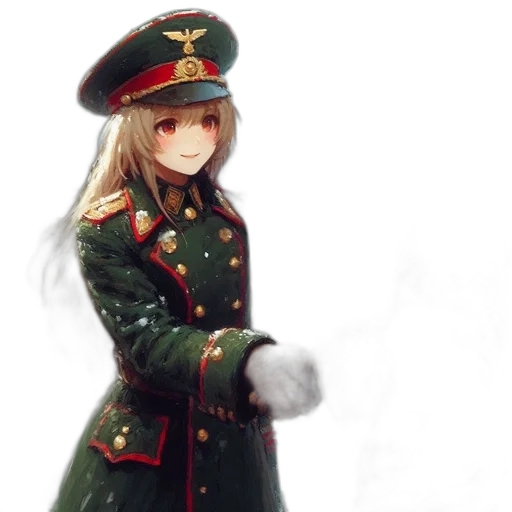 staff, hat, weapon, jacket, anime, photorealistic, concept art, oil painting transparent PNG cut-out