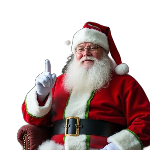 staff, person, dressed, santa, claus, sitting, chair, festive transparent PNG cut-out