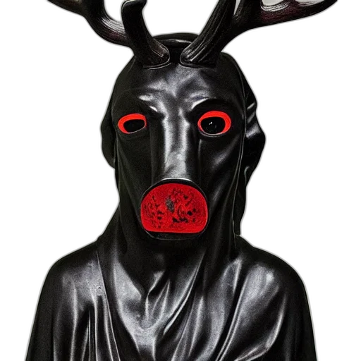 mask, creature, face, animal, concept art, ominous, haunting, horse transparent PNG cut-out