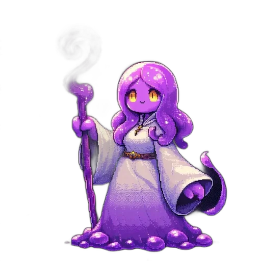 staff, creature, dress, concept art, fantasy art, pixel art, 3d render, pixel transparent PNG cut-out
