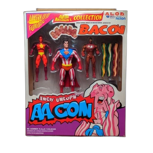 food, comic book art, concept art, fire, bacon, maniacs, collection, boxed transparent PNG cut-out