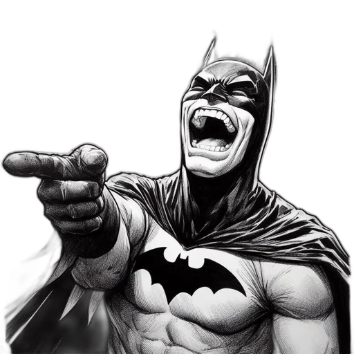comic book art, cartoon, batman, shown, dramatic, action-packed, pose, wearing transparent PNG cut-out
