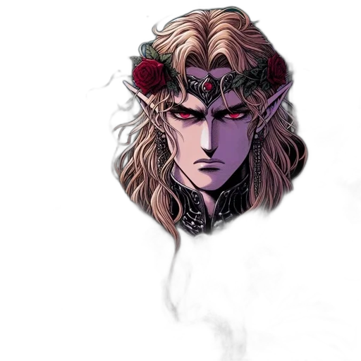 crown, mask, face, hair, concept art, fantasy art, watercolor, pixel art transparent PNG cut-out