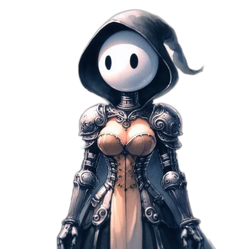 dress, robot, mask, crown, concept art, fantasy art, pixel art, comic book art transparent PNG cut-out