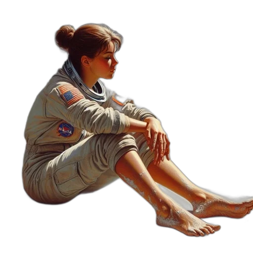 dress, photorealistic, concept art, oil painting, pixel art, outer space, earth tones, woman transparent PNG cut-out