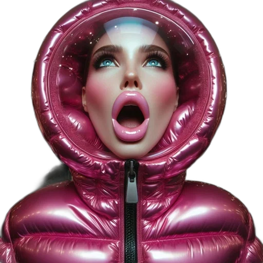jacket, face, mask, 3d render, photorealistic, outer space, person, vibrant transparent PNG cut-out