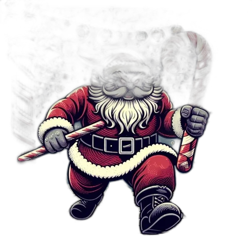 concept art, fantasy art, pixel art, 3d render, illustration, santa, claus, presented transparent PNG cut-out