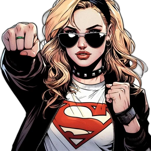 comic book art, cartoon, concept art, illustration, features, determined, young, woman transparent PNG cut-out