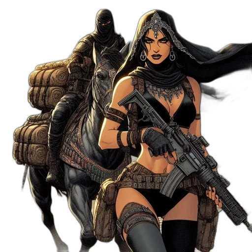 comic book art, concept art, fantasy art, desert, landscapes, feature, woman, cultural transparent PNG cut-out
