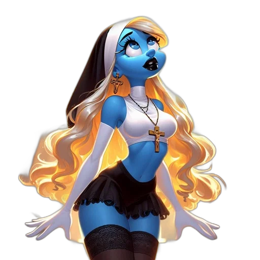 dress, staff, concept art, fantasy art, comic book art, pixel art, blue, ethereal transparent PNG cut-out
