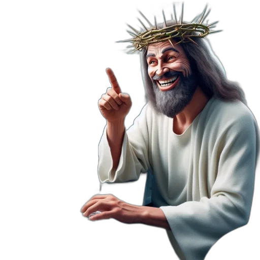 crown, jesus, wearing, thorns, sits, desk, office, setting transparent PNG cut-out
