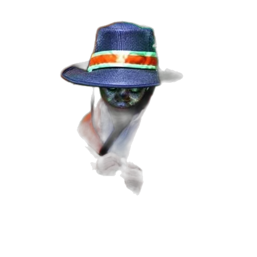 hat, umbrella, mask, staff, 3d render, vaporwave, photorealistic, concept art transparent PNG cut-out