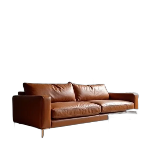 furniture, 3d render, photorealistic, earth tones, trevor, leather, apartment, sofa transparent PNG cut-out