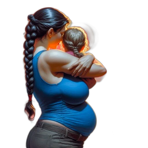 concept art, photorealistic, pixel art, oil painting, outer space, blue, woman, pregnant transparent PNG cut-out