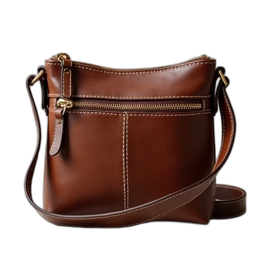 earth tones, small, leather, cross, body, bag, zipped, compartments transparent PNG cut-out