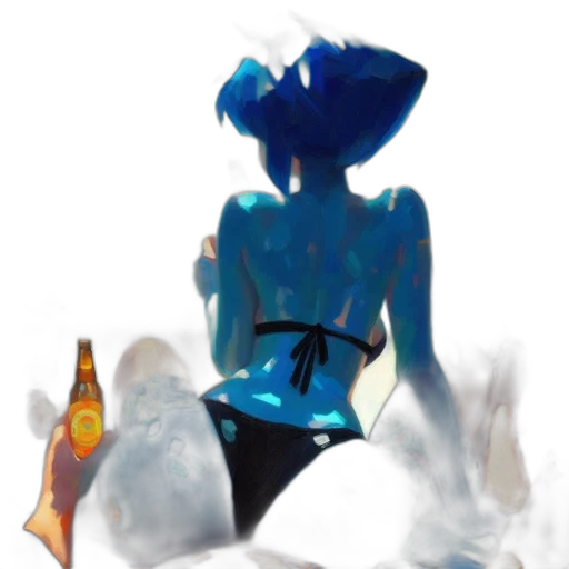 dress, jacket, bottle, mask, concept art, watercolor, fantasy art, vaporwave transparent PNG cut-out