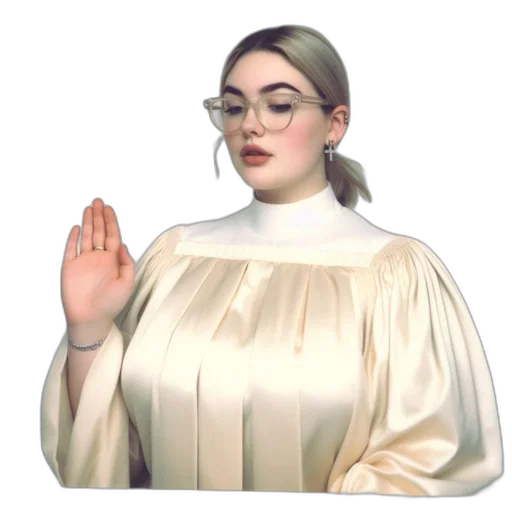 jacket, staff, dress, face, vaporwave, 3d render, concept art, woman transparent PNG cut-out