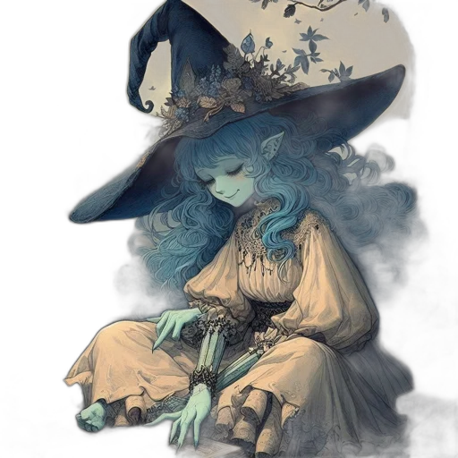 hat, dress, staff, mask transparent PNG cut-out