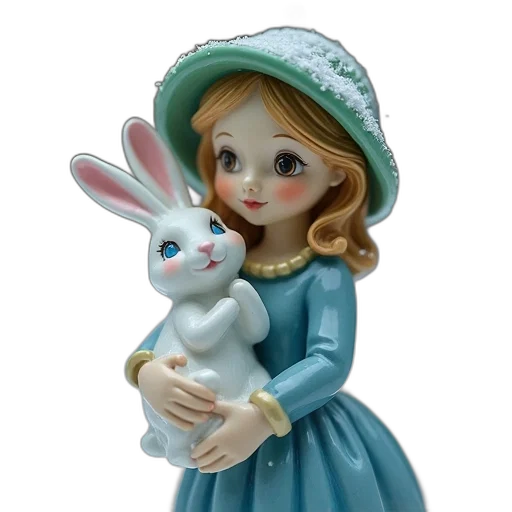 dress, 3d render, photorealistic, concept art, forest, close-up, porcelain, figurine transparent PNG cut-out