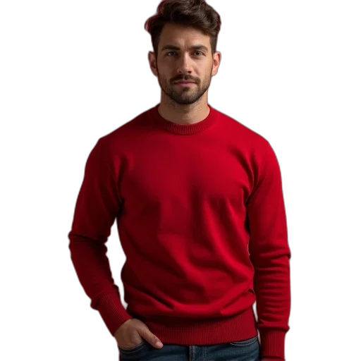 jacket, staff, hat, 3d render, red, men, jumper transparent PNG cut-out