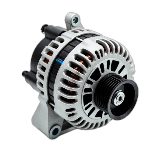 robot, 3d render, close-up, image, car, alternator, black, plastic transparent PNG cut-out