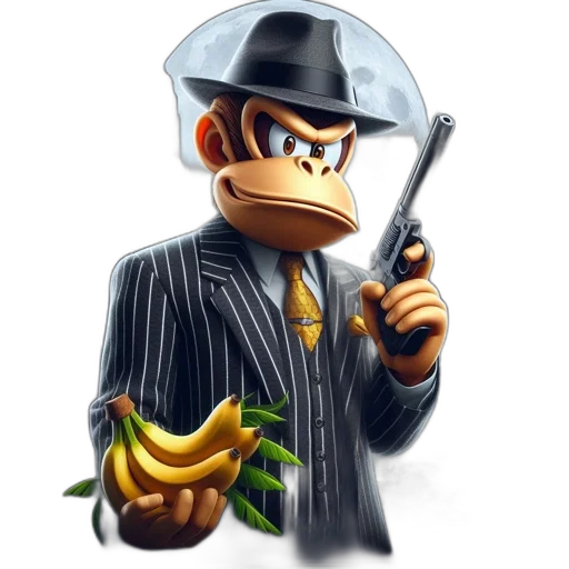 staff, concept art, pixel art, cartoon, 3d render, anthropomorphic, pinstriped, monkey-like transparent PNG cut-out