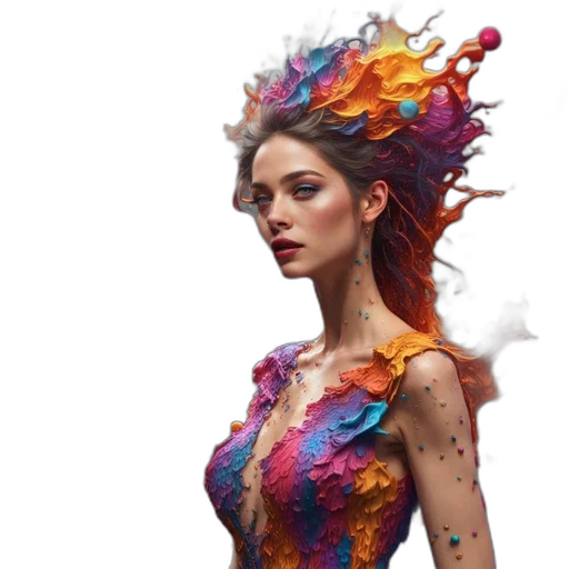 dress, crown, mask, face, fantasy art, concept art, photorealistic, oil painting transparent PNG cut-out