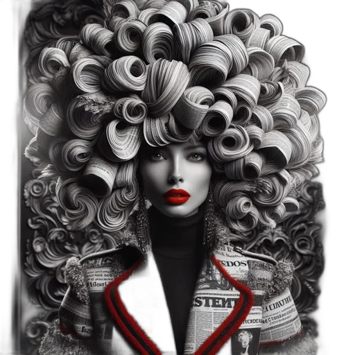 hair, photorealistic, fantasy art, comic book art, concept art, red, dark, monochrome transparent PNG cut-out