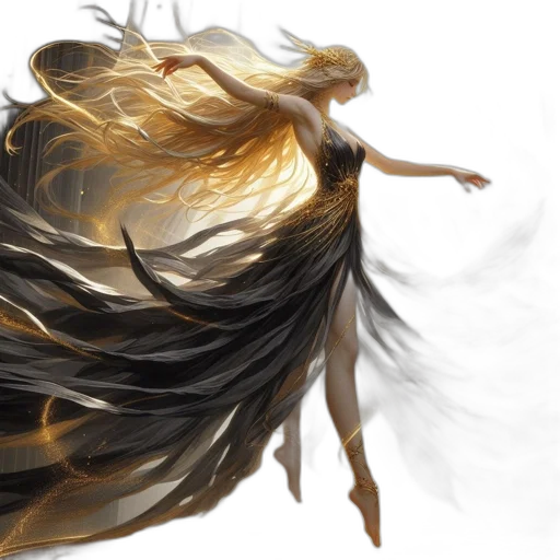 hair, dress, dragon, fantasy art, concept art, photorealistic, comic book art, fire transparent PNG cut-out