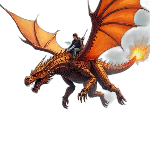 dragon, staff, fantasy art, concept art, pixel art, 3d render, fire, second transparent PNG cut-out