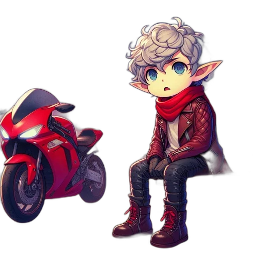 concept art, pixel art, fantasy art, watercolor, red, dark, anime-styled, figure transparent PNG cut-out