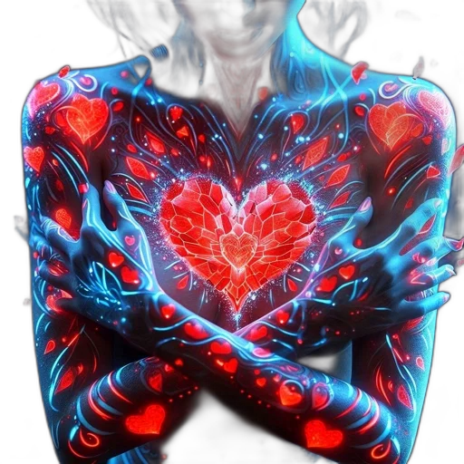 robot, jewelry, jacket, concept art, cyberpunk, 3d render, comic book art, neon lights transparent PNG cut-out