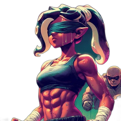 comic book art, cyberpunk, concept art, fantasy art, green, neon, colorful, muscular transparent PNG cut-out