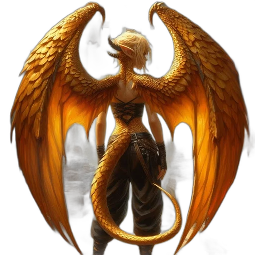 dragon, staff, fantasy art, concept art, pixel art, 3d render, golden, dragon-human transparent PNG cut-out